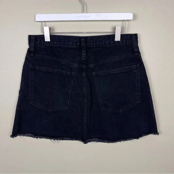Madewell McCarren Raw-Hem Jean Skirt in Washed Black Size 30 - Picture 6 of 7